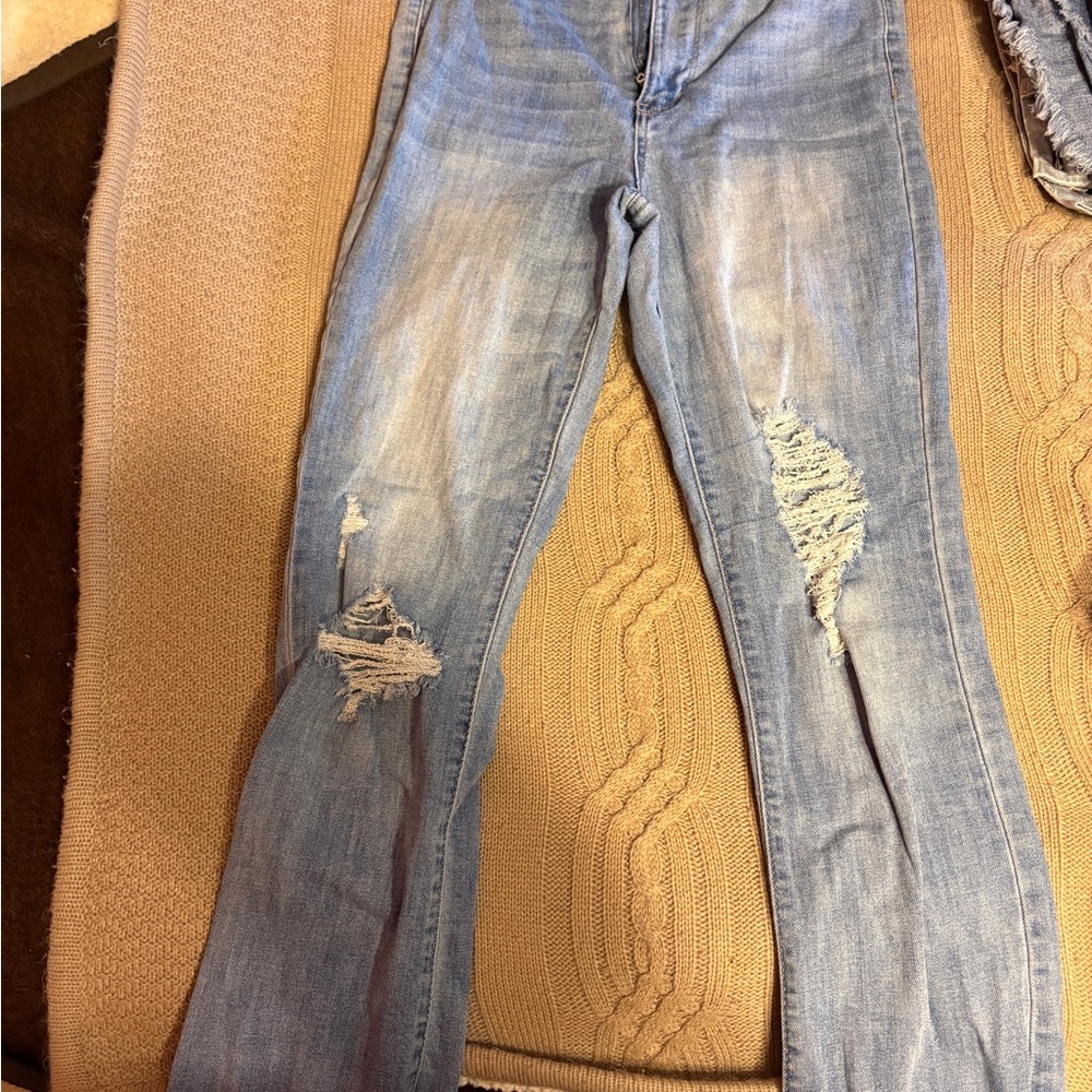 RSQ Light Blue Distressed Skinny Jeans